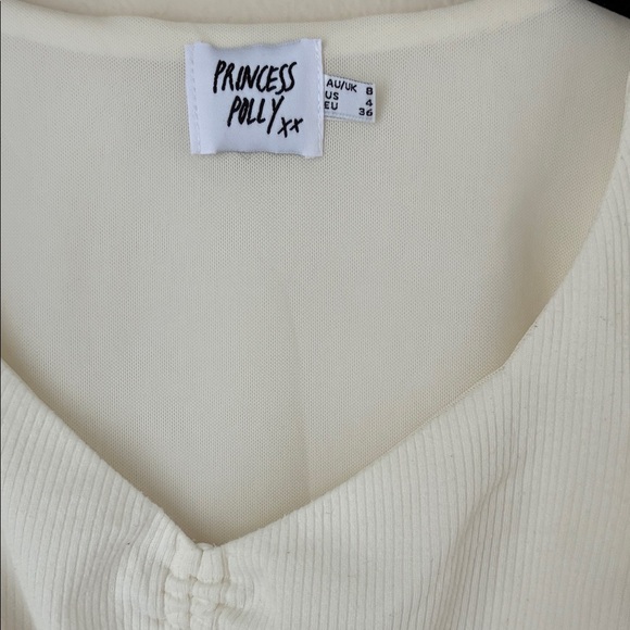 Princess Polly White Ruched Tank Top - Picture 3 of 3